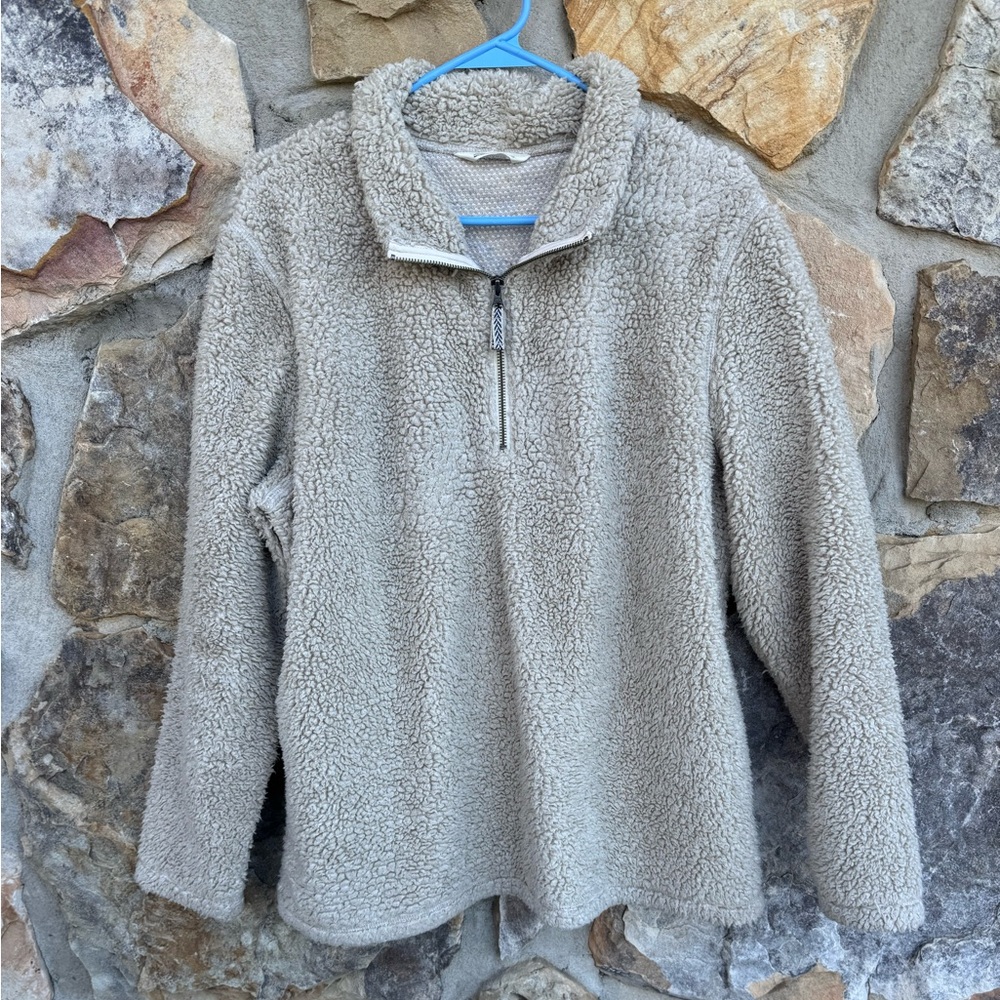 Mountain Khakis Cream Sherpa Half-Zip Pullover XL Gorpcore Cozy Neutral Outdoors